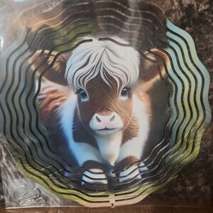 Cute Front And Back Cow Aluminum Wind Spinner